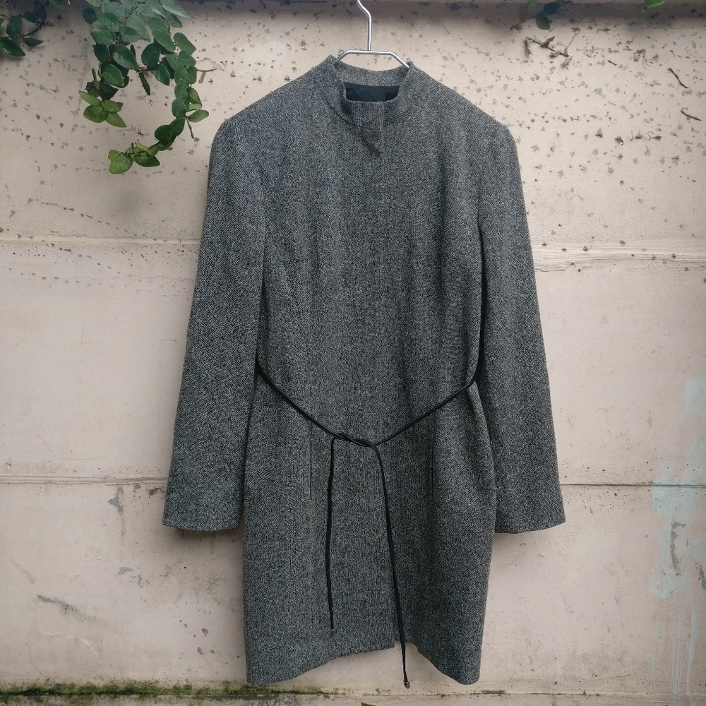 I.N.C Tench Coat Grey with Leather Strap at Waist